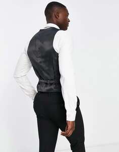 Черный эластичный костюм из супероблегающей ткани премиум-класса Noak &apos;Camden&apos;