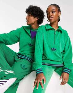 Зеленый флисовый велюровый флис унисекс adidas Originals &apos;adicolor 70s