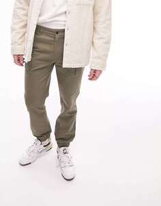 Узкие брюки-карго с двумя карманами Topman цвета хаки