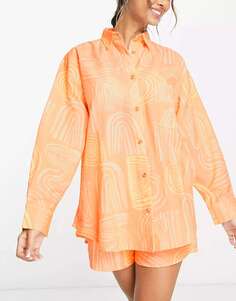 Оранжевая рубашка Damson Madder Skyla