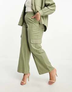 Комфортные брюки-карго цвета хаки In The Style x Gemma Atkinson