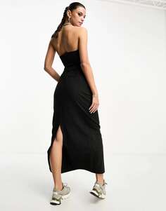 Координатная длинная юбка в тонкую полоску с разрезом на спине COLLUSION