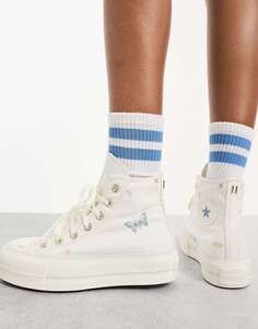 Белые кроссовки Converse Chuck Taylor All Star Lift с вышивкой