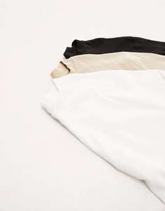 Пара футболок оверсайз черного, белого и каменного цветов Topman 3