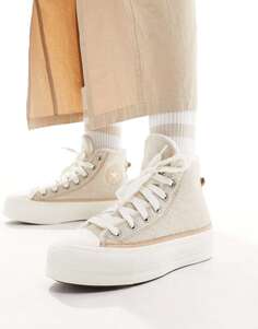 Бежевые шерстяные кроссовки Converse Chuck Taylor All Star Lift Hi