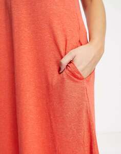 Платье миди с короткими рукавами Fire &amp; Glory пряно-оранжевого цвета
