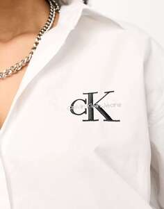Белая свободная рубашка с монологом Calvin Klein Jeans