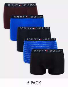 Комплект из пяти плавок Tommy Hilfiger с темно-синим логотипом на поясе