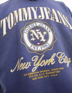 Темно-синяя роскошная университетская толстовка с круглым вырезом Tommy Jeans