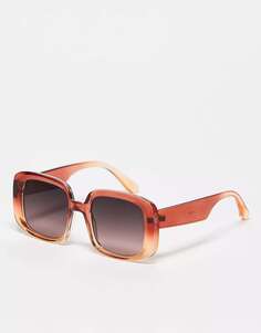 Огромные квадратные солнцезащитные очки Jeepers Peepers с оранжевым эффектом омбре