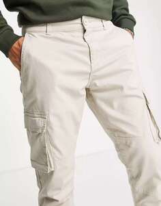 Песочные брюки карго узкого кроя с манжетами по низу Only &amp; Sons