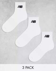 Три пары белых носков с логотипом New Balance