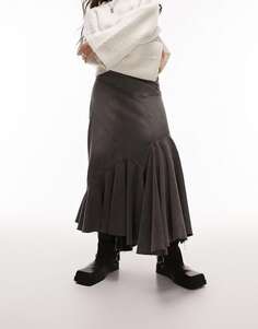 Джинсовая юбка Topshop покроя со вставками грязно-серого цвета