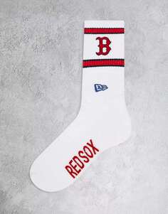 Белые носки New Era boston red sox
