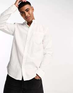 Белая приталенная оксфордская рубашка на пуговицах Only &amp; Sons