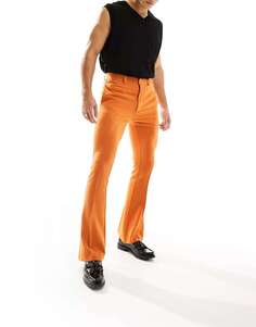 Оранжевые расклешенные брюки скинни ASOS