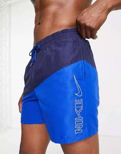 Темно-синие и синие шорты для плавания с цветными блоками диагональю 5 дюймов Nike Nike