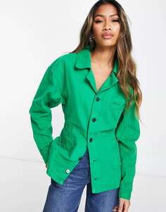Зеленая джинсовая куртка в стиле Wave Waven