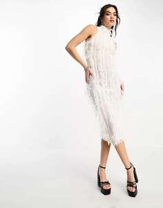 Белое текстурированное платье миди без рукавов Amy Lynn Calla