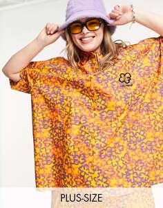 Рубашка COLLUSION Plus из поплина с абстрактным цветочным принтом