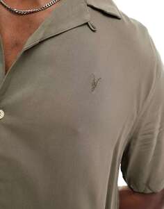 Коричневая рубашка с короткими рукавами AllSaints Venice