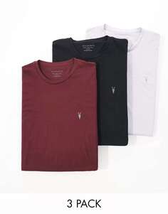 Комплект из трех футболок AllSaints Tonic красного, серого и черного цветов