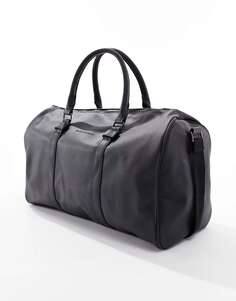 Черная классическая дорожная сумка из искусственной кожи French Connection