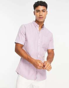 Фиолетовая рубашка с короткими рукавами и одним карманом River Island