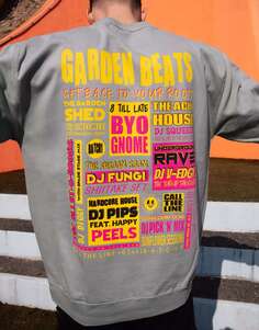 Серый свитшот унисекс Garden Beats Festival с плакатом и плакатом Batch1