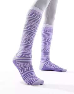 Лыжные носки ASOS сиреневого цвета с принтом &quot;апре-ски&quot;