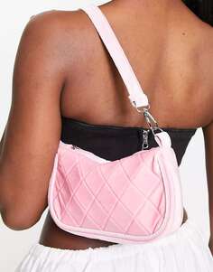 Madein. Розовая стеганая сумка через плечо в стиле 90-х