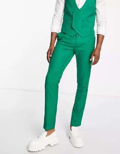 Зеленые костюмные брюки скинни Devils Advocate