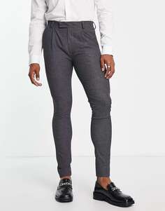 Суперузкие костюмные брюки Noak из ткани премиум-класса с микротекстурой древесного угля