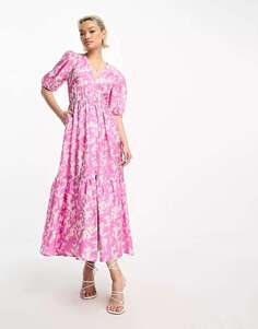 &amp; Other Stories объемное многоярусное платье макси из розового мрамора