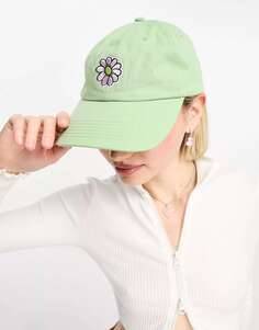 Зеленая кепка с изображением полевых цветов Santa Cruz