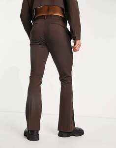 Шоколадно-коричневые брюки-клеш ASOS Extreme