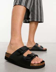 Черные сандалии с пряжкой New Look