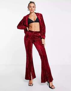 Расклешенные брюки Extro &amp; Vert бархатного рубиново-красного цвета