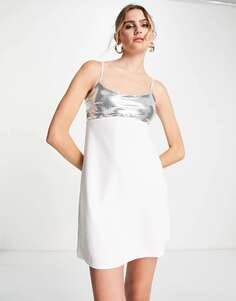 Белое мини-платье в стиле диско River Island