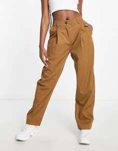 Светло-коричневые брюки овальной формы Weekday