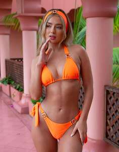 Оранжевые бразильские плавки бикини Moda Minx X Amber Jepson Amour с завязками по бокам