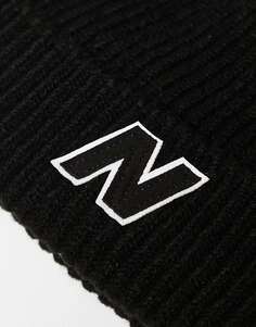 Черная шапка с логотипом New Balance &apos;N&apos;