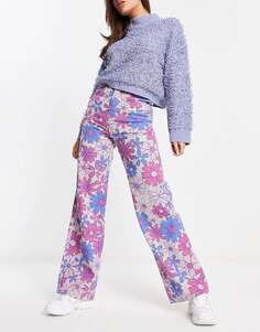 Свободные джинсы Bailey Rose из джинсовой ткани в стиле поп-ретро с цветочным принтом