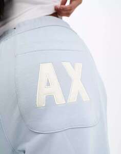 Голубые джоггеры с логотипом Armani Exchange бойфренд