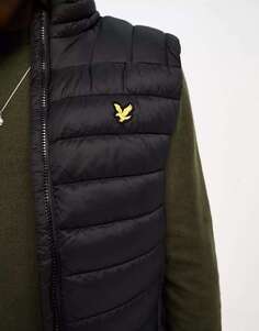 Черный легкий пуховик с логотипом Lyle &amp; Scott