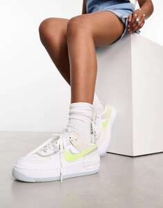 Бело-лимонные кроссовки Nike Air Force 1 Shadow