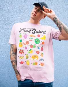 Фиолетовая футболка унисекс с рисунком фруктового салата Batch1