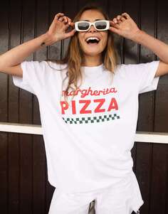 Белая футболка с надписью Margherita Pizza Batch1