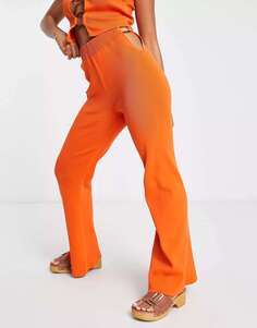 Оранжевые трикотажные брюки комбинированного цвета с кольцом на талии ASOS