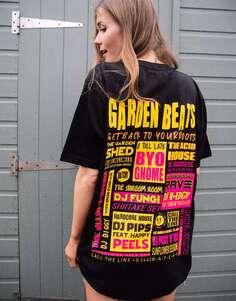 Черная футболка унисекс Garden Beats Festival с постером Batch1